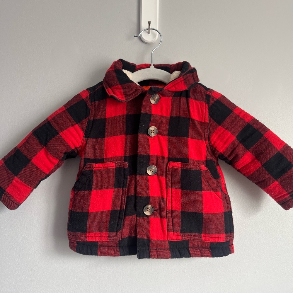 Buffalo Plaid Red and Black Baby Flannel Jacket